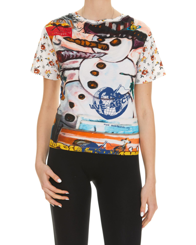 Shop Vivienne Westwood Snowman Historic T-shirt In Multicolor
