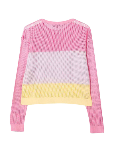 Shop Emilio Pucci Pink Girl Shirt With Multicolor Print