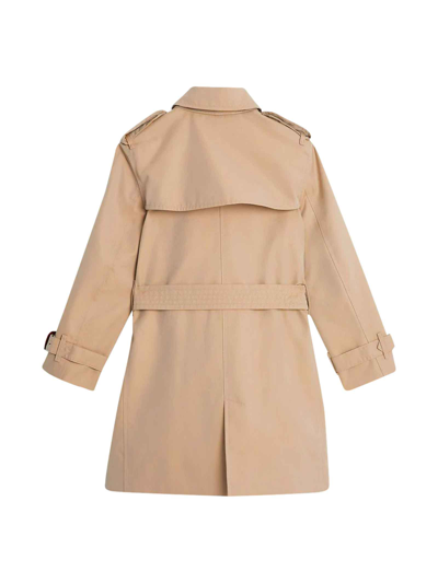Shop Burberry Beige Trench Coat In Miele