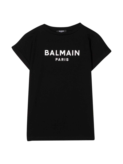 Shop Balmain Black Teen T-shirt In Nero/bianco