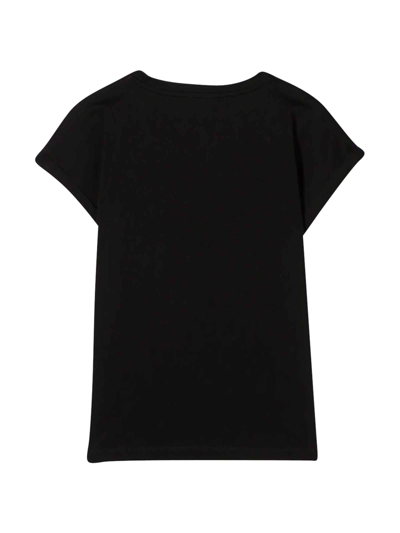 Shop Balmain Black Teen T-shirt In Nero/bianco