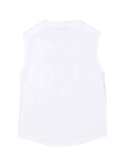 Shop Balmain Unisex White Tank Top In Bianco/nero