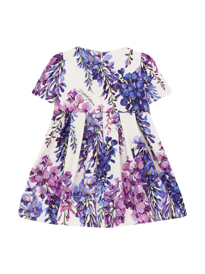 Shop Dolce & Gabbana Wisteria Floreal Print Dress  Kids In Glicine
