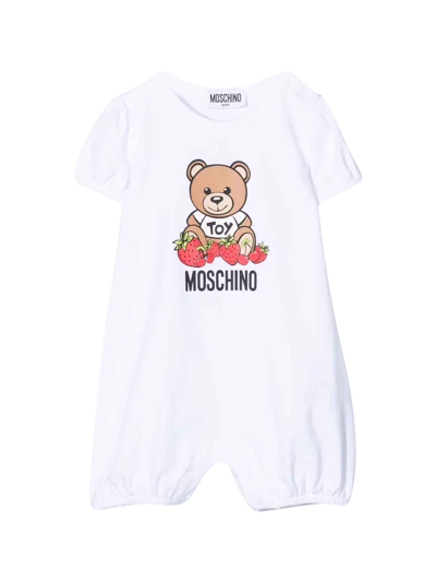 Shop Moschino Set White Romper With Band In Bianco