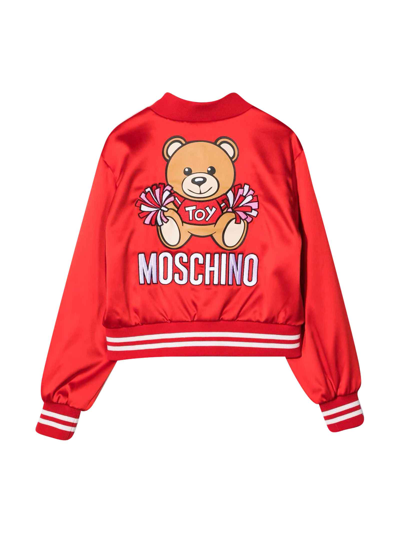 Shop Moschino Unisex Red Bomber Jacket In Rosso