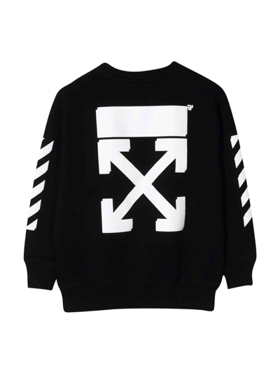 Shop Off-white Black Sweatshirt With White Print In Nero/bianco