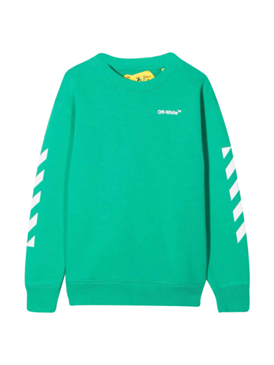 Shop Off-white Green Sweatshirt With White Print In Verde/bianco