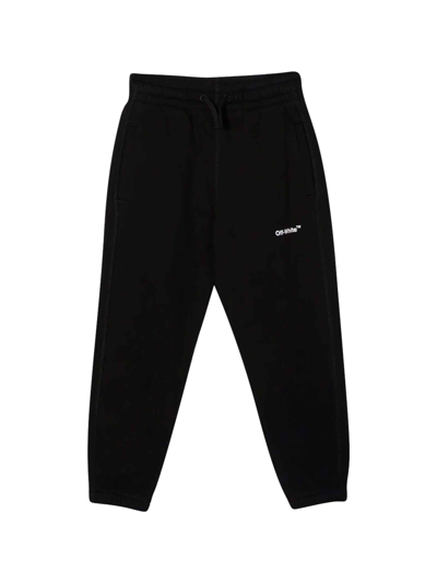 Shop Off-white Black Trousers With White Print In Nero/bianco