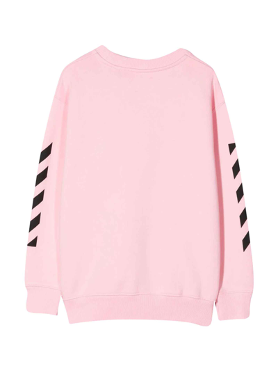 Shop Off-white Pink Sweatshirt With Black Print In Rosa/nero