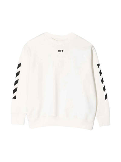 Shop Off-white White Sweatshirt With Black Print In Bianco/nero