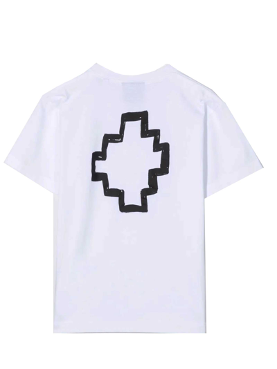 Shop Marcelo Burlon County Of Milan White T-shirt With Back Print In Bianco/nero