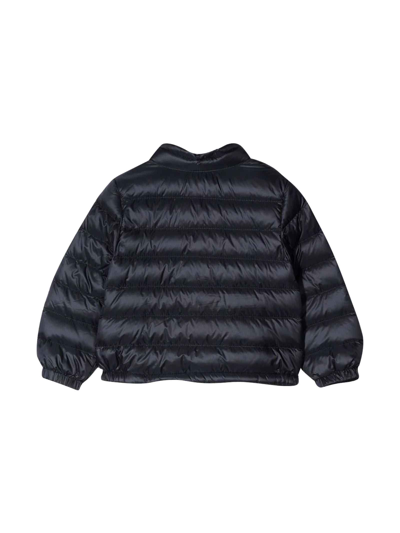 Shop Moncler Enfant Unisex Black Padded Jacket In Blu