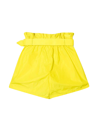 Shop Msgm Yellow Teen Girl Bermuda Shorts In Gialla