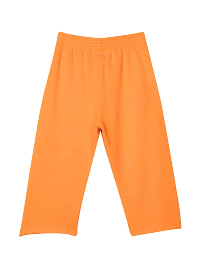 Shop Mm6 Maison Margiela Wide Orange Trousers Teen  Kids In Arancio