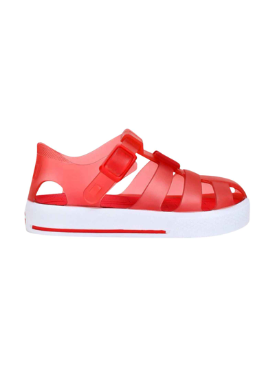 Shop Dolce & Gabbana Red Sandals With Cage Tip In Rosso/bianco