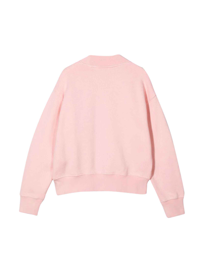 Shop Palm Angels Pink Moschino Kids Girl Sweatshirt In Rosa/bianco