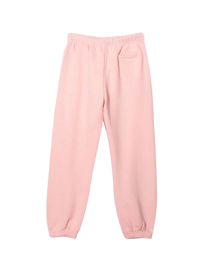 Shop Palm Angels Moschino Kids Pink Joggers In Rosa/bianco