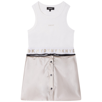 Shop Dkny Dress With Embroidery In White