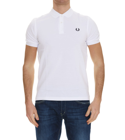 Shop Fred Perry Logo Polo In White