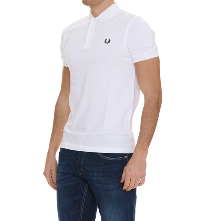 Shop Fred Perry Logo Polo In White