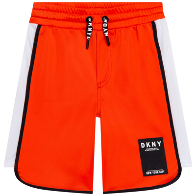 Shop Dkny Sports Shorts With Application In Peach