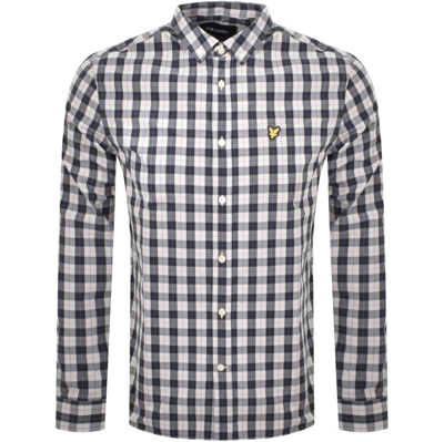 Shop Lyle & Scott Lyle And Scott Poplin Long Sleeve Shirt Grey