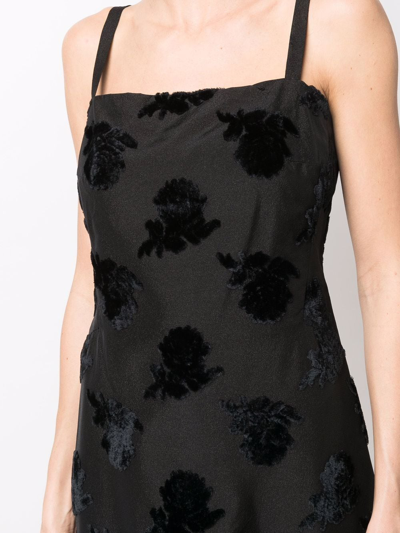 Pre-owned A.n.g.e.l.o. Vintage Cult 1960s Floral-motif Slip Dress In Black