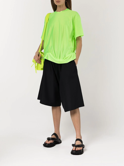 Shop Comme Des Garçons Gathered-detail Short-sleeve T-shirt In Green