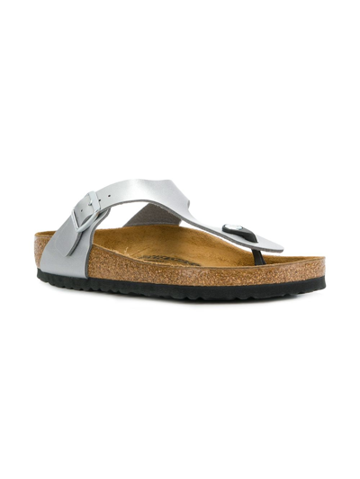 Shop Birkenstock Gizeh Thong Sandals In Silver