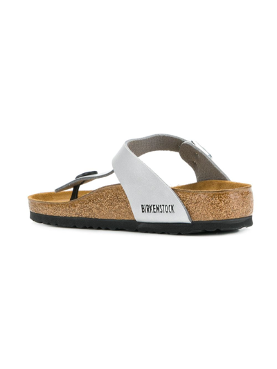 Shop Birkenstock Gizeh Thong Sandals In Silver