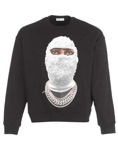 Ih Nom Uh Nit Graphic Print Crewneck Sweater With Long Sleeves In Black