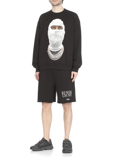 Ih Nom Uh Nit Graphic Print Crewneck Sweater With Long Sleeves In Black
