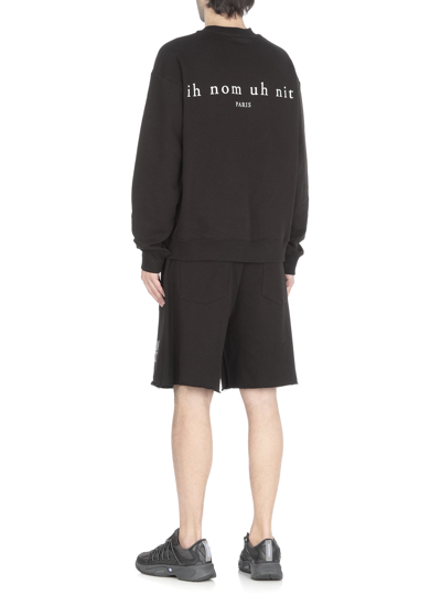 Ih Nom Uh Nit Graphic Print Crewneck Sweater With Long Sleeves In Black