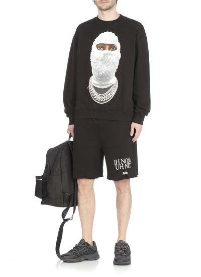 Ih Nom Uh Nit Graphic Print Crewneck Sweater With Long Sleeves In Black