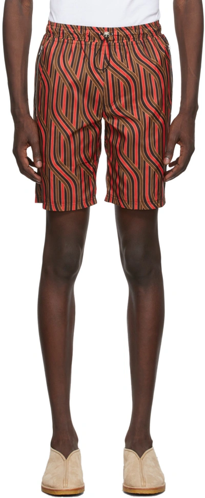 Shop Ahluwalia Multicolor Printed Shorts In Red/khk/blk