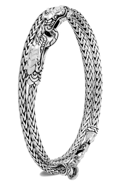 Shop John Hardy Legends Naga Double Wrap Dragon Head Bracelet In Silver