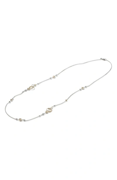 Shop John Hardy Dot Hammered Rolo Chain Sautoir Necklace In Silver/ Gold