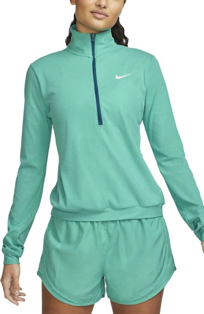 Shop Nike Element Half Zip Pullover In Washed Teal/ Marina