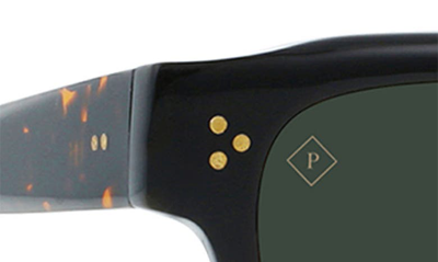 Shop Raen Rece 51mm Polarized Square Sunglasses In Crystal Black / Green Polar
