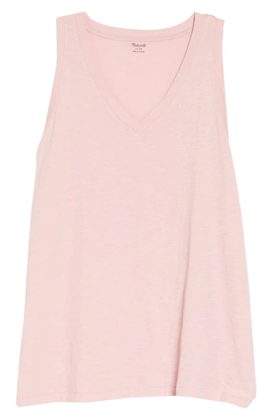 Shop Madewell Whisper Cotton V-neck Tank In Pink Icing
