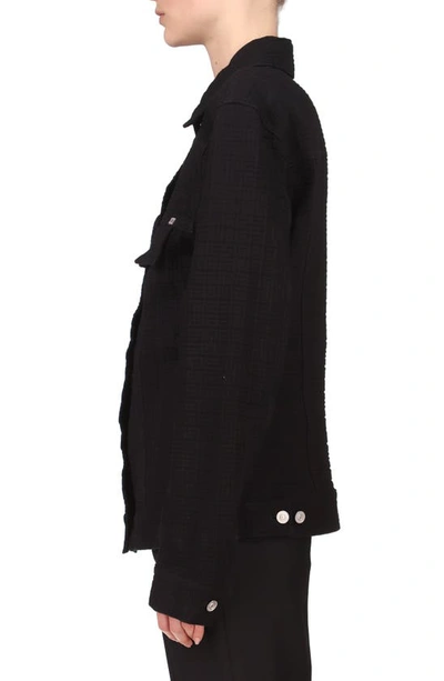 Shop Givenchy 4g Logo Jacquard Denim Jacket In Black