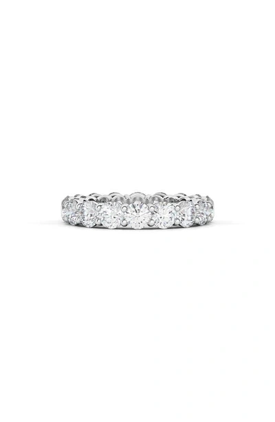 Shop Hautecarat Round Cut Lab Created Diamond 18k Gold Eternity Band Ring In 18k White Gold