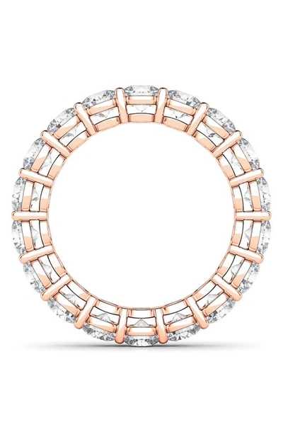 Shop Hautecarat Round Cut Lab Created Diamond 18k Gold Eternity Band Ring In 18k Rose Gold