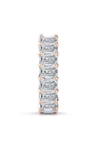 Shop Hautecarat Emerald Cut Lab Created Diamond 18k Gold Eternity Band In 18k Rose Gold