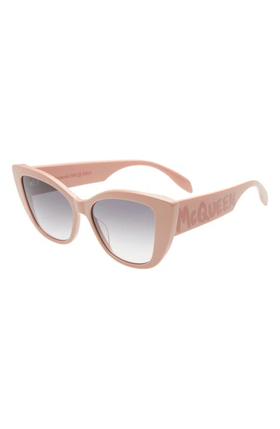 Shop Alexander Mcqueen 54mm Cat Eye Sunglasses In Pink