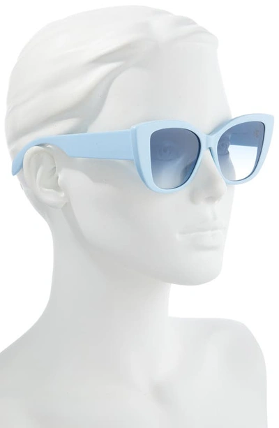 Shop Alexander Mcqueen 54mm Cat Eye Sunglasses In Light-blue