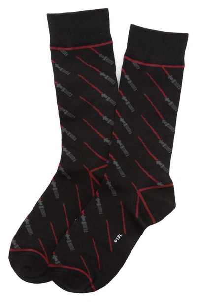 Shop Cufflinks, Inc Star Wars™ Lightsaber Battle Assorted 3-pack Crew Socks In Black