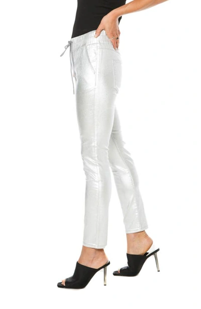 Shop Juicy Couture High Waist Corduroy Skinny Jeans In Silver