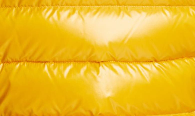 Shop Moncler Ghany Short Shiny Nylon Down Vest In Yellow