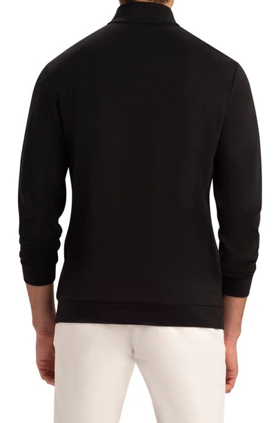 Shop Bugatchi Quarter Zip Cotton Sweatshirt In Black